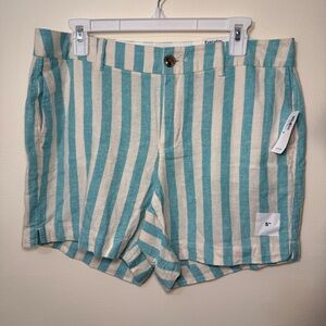 NWT Old Navy Everyday Shorts, Aqua & White Striped, Size 10